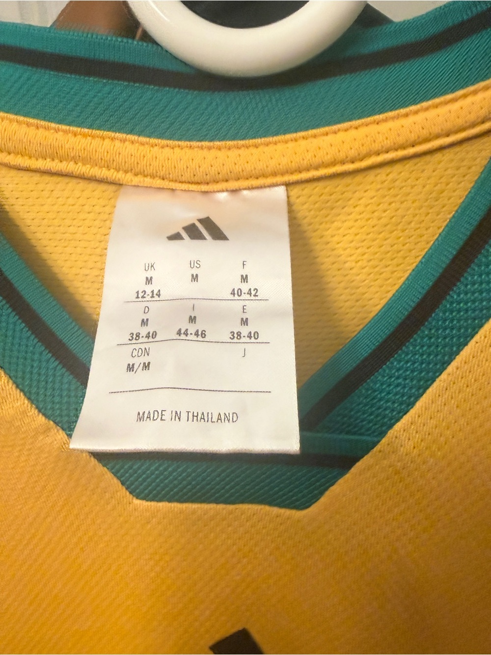 adidas Yellow Athletic Top with Teal Trim - Picture 2 of 3